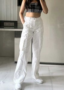 zara dupe  White Cargo Pants