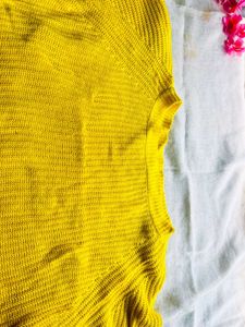 Yellow Knit Crop Sweater