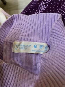 Lilac Ribbed Turtleneck Bodysuit