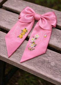 Floral Embroidered Hair Bow pack of 1