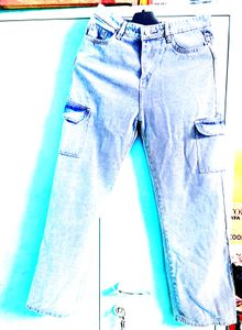 Light Wash Cargo Jeans