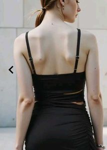 Sleek Black Cutout Bodycon Dress. Size :- M