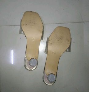 Transparent Strap With Beautiful Flower Heels