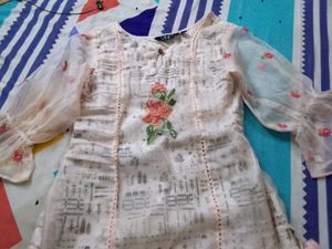 Floral Print And Embroidery Design Kurta Set