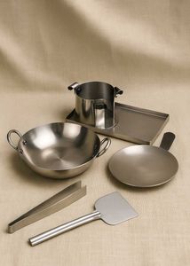 Miniature stainless steel kitchen set