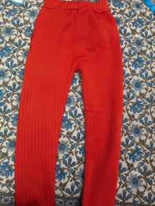 Red Striped fleece Pant for 5-7 years