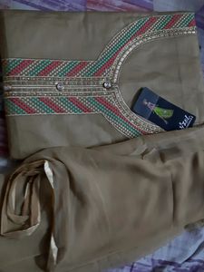 Glace Cotton Suit With Pure Dupatta