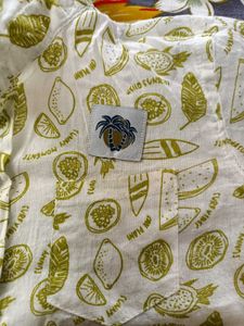 Tropical Print Button-Down Shirt