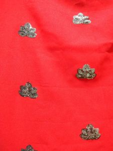 Red Dress Material With Brown Sequin Work