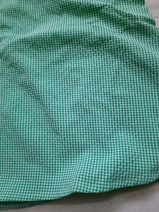 Green Gingham Dress with Puff Sleeves