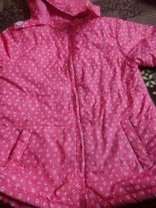 Pink Polka Dot Puffer Jacket