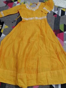 Yellow Anarkali Kurta Set