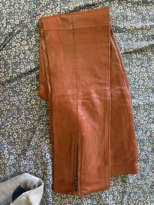 Vintage Prada Brown Leather Trousers