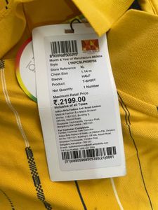 Louis Philippe Yellow Striped T-Shirt