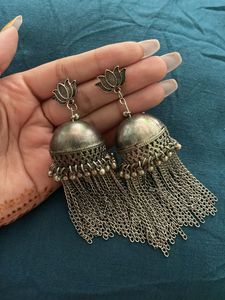 Silver Jhumka Earrings
