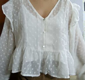 Elegant White Sheer Top