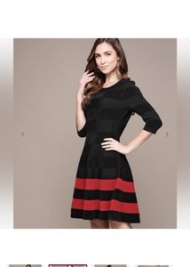 LABEL RITU KUMARFlared Dress with Contrast Stripes