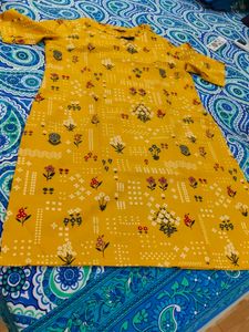 Yellow Floral Print Dress