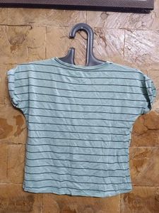Striped Tee with Heart Detail