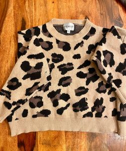 Leopard Print Knit Sweater (Imported)