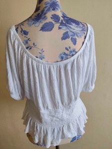 Light Blue Peplum Top