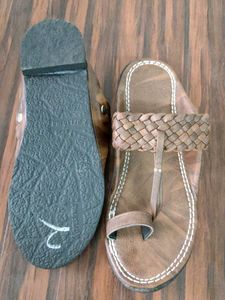 Kolhapuri Brown Braided Flats