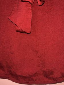 Burgundy Tie Neck Blouse
