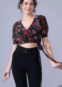 Women Crop Top Like Blouse