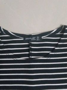 Striped Midi Dress with Button Detail