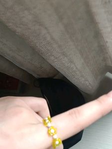 BEADED YELLOW RING FLOWER