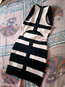 BERSHKA CUTOUT BODYCON MINI DRESS