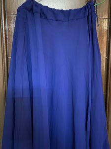 Blue Long Skirt With Zip To Adjust