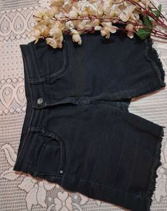 Black Denim Shorts