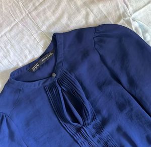 Zara Basic Blue Blouse