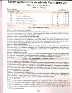Biology Sample Paper XII