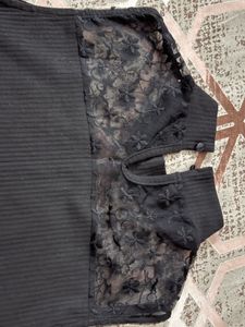 Black Lace Detail Top