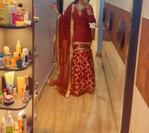 Designer sharara suit with heavy dupatta