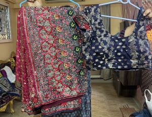 Pure Banarsi Heavy Handwork Saree &padded Blouse