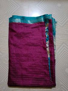 Elegant Purple & Teal Saree