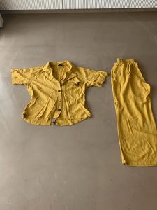 Lovely Mustard Cord Set With Top And Bottom