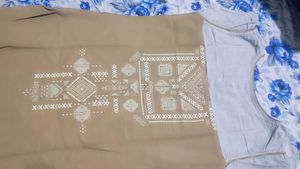 Cotton Kurta with Front And Back printed Design