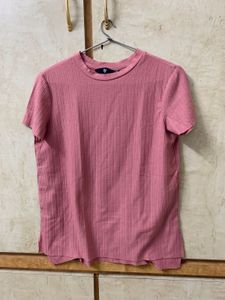 Pink Ribbed Tee - FIG top