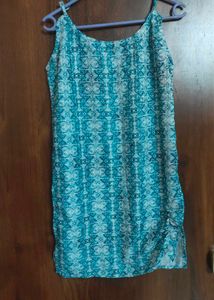 Blue Sleevesless Kurti