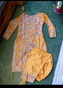 Mustard Embroidered Suit