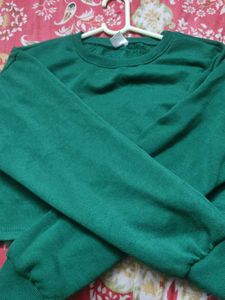 Emerald Green Cropped Sweatshirt
