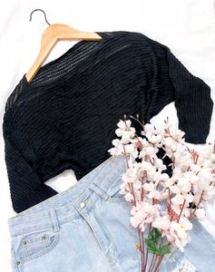 Pinterest Black Knit Top D