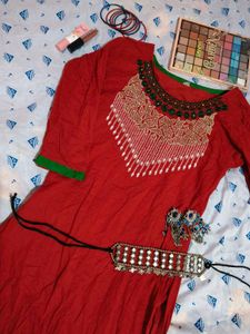 Kurti Red Cotton