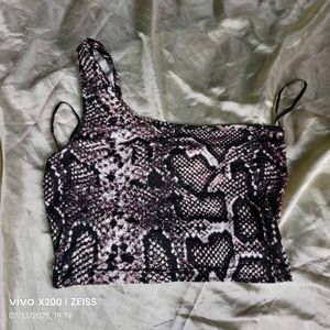 20137. Snakeskin Print Crop Top