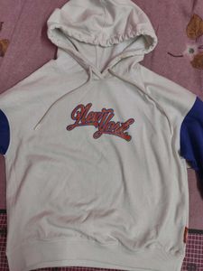 Stylish White Hoodie (Little Bit Stain On Back)