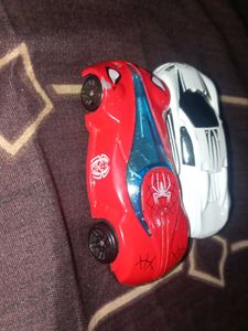 Spiderman Car(Metal) and White Racer Car(Metal)